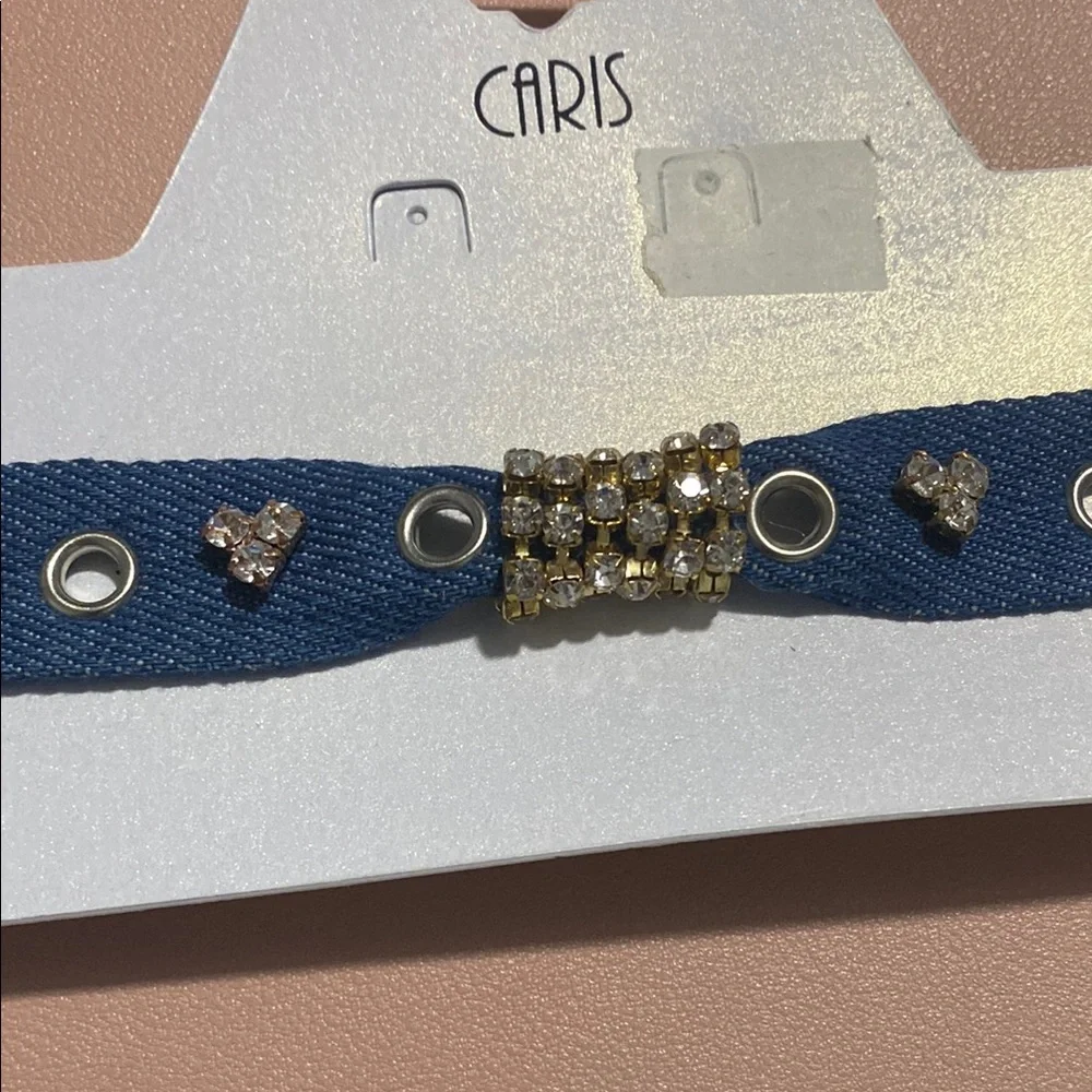 Aris Blue and Silver Studded choker